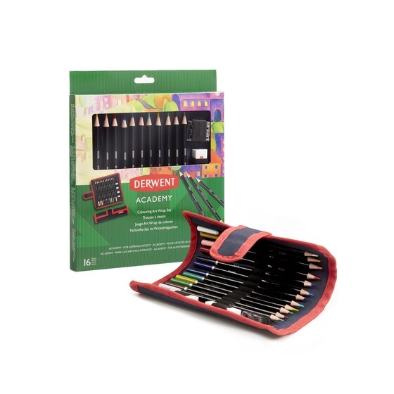 DRW2305681.jpg DERWENT ACADEMY COLOURING PENCIL ART WRAP 16PCS SET - Image 1