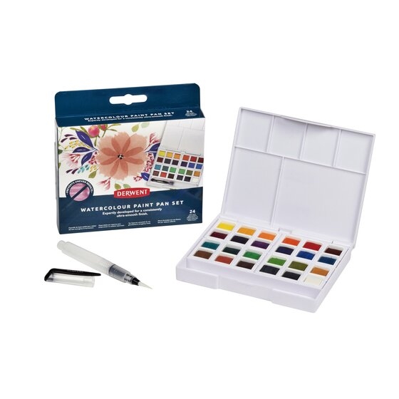 DRW2306260.jpg DERWENT WATERCOLOUR PAINT PAN {24} SET - Image 1