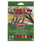 DERWENT ACADEMY TWIN TIP CHISEL ALCOHOL MARKERS [8] SET