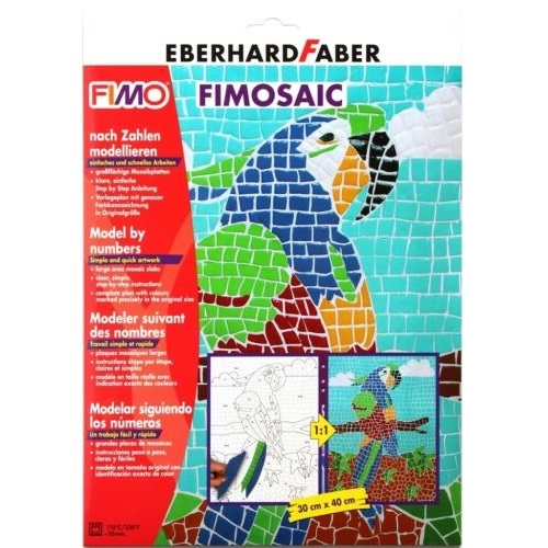 EF807005.jpg EBERHARD FABER FIMOSAIC MODEL BY NUMBERS 30X40CM PARROT - Image 1