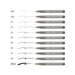 ARTLINE DRAWING SYSTEM PEN 6PCS SET [0.1/0.2/0.3/0.4/0.5/0.8] BLACK - Image 2