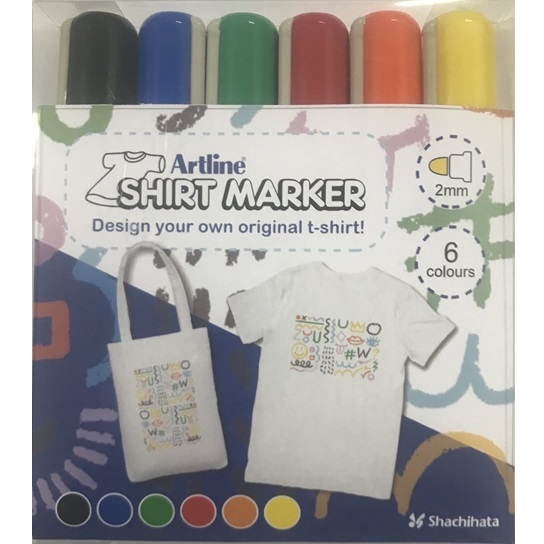 EKT-2W6PRIMARY.jpg ARTLINE T-SHIRT MARKER SET OF 6 - Image 1