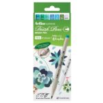 ARTLINE SUPREME BRUSH PEN MARKER 7PCS SET BLUE/GREEN