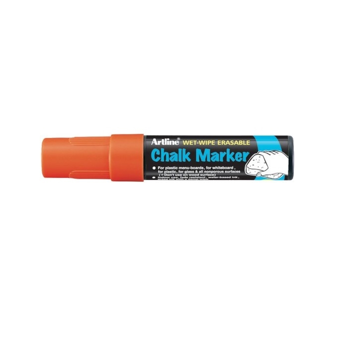 EPW-12OR.jpg ARTLINE CHALK MARKER 12MM ORANGE - Image 1