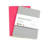 HAHNEMÜHLE SKETCH+NOTE SKETCHBOOK [STAPLE BOUND] A6 125G 2X20SH GREY/PINK