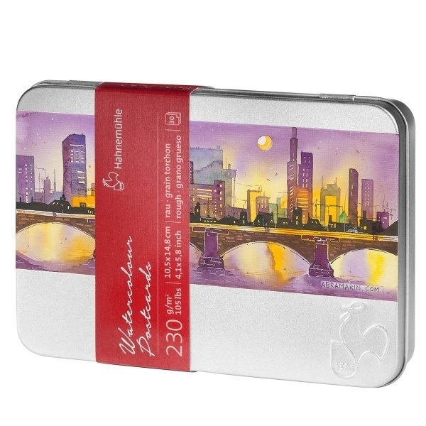 HNM10650000.jpg HAHNEMÜHLE WATERCOLOUR PAPER POSTCARD BOX 10X15CM 230G 30SH ROUGH - Image 1