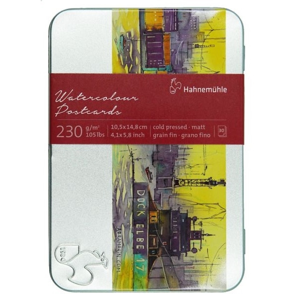HNM10650150.jpg HAHNEMÜHLE WATERCOLOUR PAPER POSTCARD BOX 10X15CM 230G 30SH CP - Image 1
