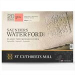 ST CUTHBERTS MILL SAUNDERS WATERFORD WATERCOLOUR PAPER [BLOCK] HP+ 12X16IN 300G 20SH
