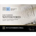 ST CUTHBERTS MILL SAUNDERS WATERFORD WATERCOLOUR PAPER [BLOCK] CP/NOT 9X12IN 300G 20SH