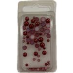 RAYHER GLASS HALF BEADS 3+5+6MM 65PCS RED