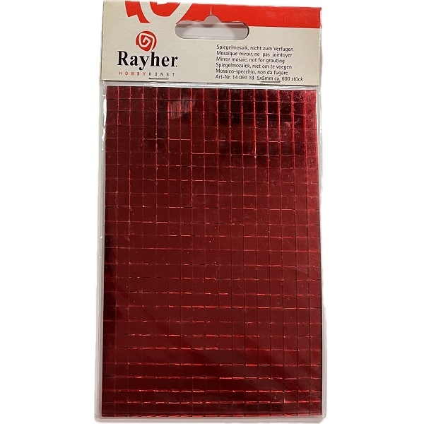 R1409118.jpg RAYHER MIRROR MOSAIC 5X5MM 380PCS RED - Image 1