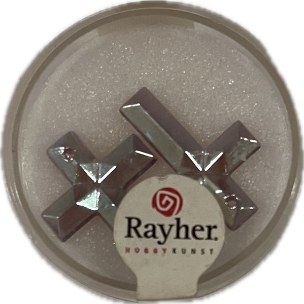 R14188820.jpg RAYHER JEWELLERY GLASS CROSS 25X18MM 2PCS AMETHYST - Image 1