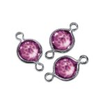 RAYHER SWAROVSKI JEWELLERY ACCESSORIES ROUND 11MM 9PCS [2EYELETS] FUCHSIA