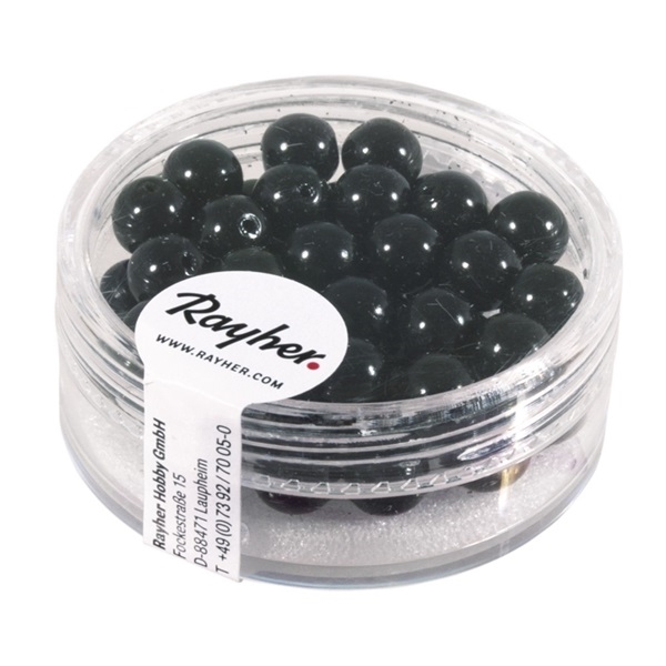 R14401576.jpg RAYHER GLASS WAX BEADS RENAISSANCE D.6MM 45PCS BLACK - Image 1