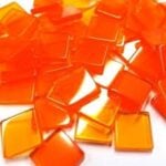 RAYHER ACRYL MOSAIC 1X1CM 205PC/50G TRANSPARENT ORANGE