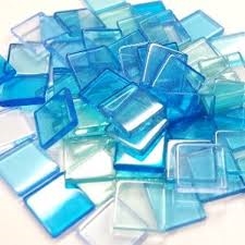 R14540390.jpg RAYHER ACRYL MOSAIC 1X1CM 205PC/50G TRANSPARENT LAGOON - Image 1