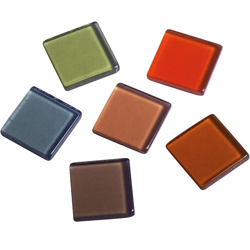 R14540539.jpg RAYHER ACRYL MOSAIC 1X1CM 205PC/50G TRANSPARENT SIENNA MIX - Image 1