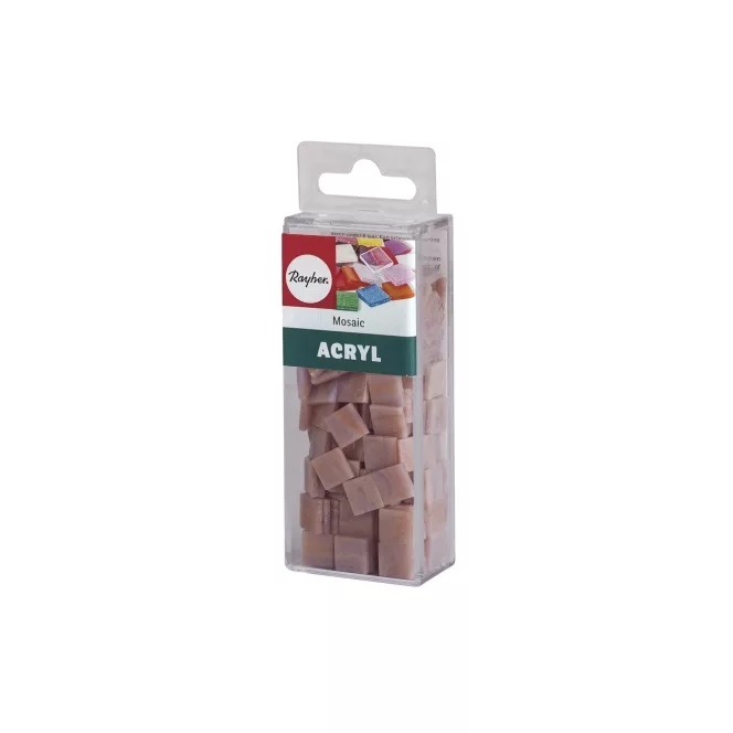 R14541261.jpg RAYHER ACRYL MOSAIC 1X1CM 205PC/50G MARBLED PINK CHI - Image 1