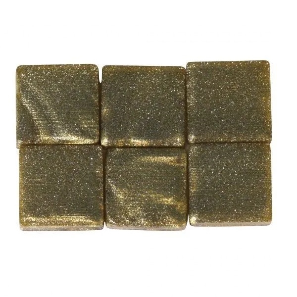 R14543617.jpg RAYHER ACRYL MOSAIC 1X1CM 205PC/50G METALLIC CHAMPAGNE GOLD - Image 1