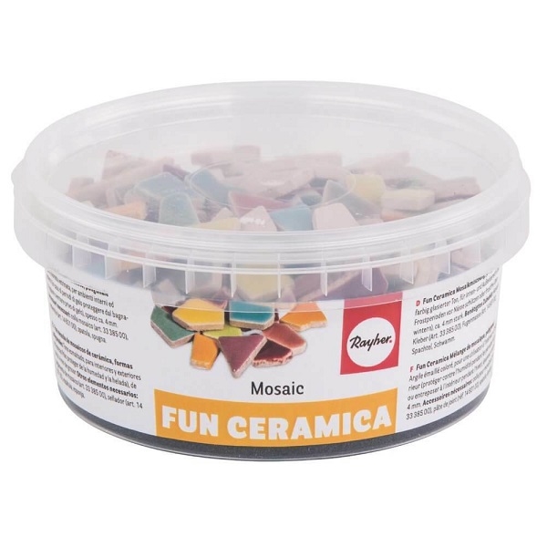 R14863990.jpg RAYHER FUN CERAMICA MOSAIC MIX 500G 380PCS POLYGONAL RAINBOW - Image 1