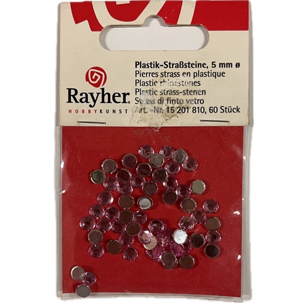 R15201810.jpg RAYHER PLASTIC RHINESTONES D.5MM 60PCS ROSE - Image 1