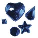 RAYHER ACRYLIC STRASS STONES ADHESIVE 3-12MM [5TYPES] 58PCS DARK BLUE