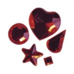 RAYHER ACRYLIC STRASS STONES ADHESIVE 3-12MM [5TYPES] 58PCS RED
