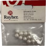RAYHER BEADS GROOVED D.8MM 12PCS WHITE