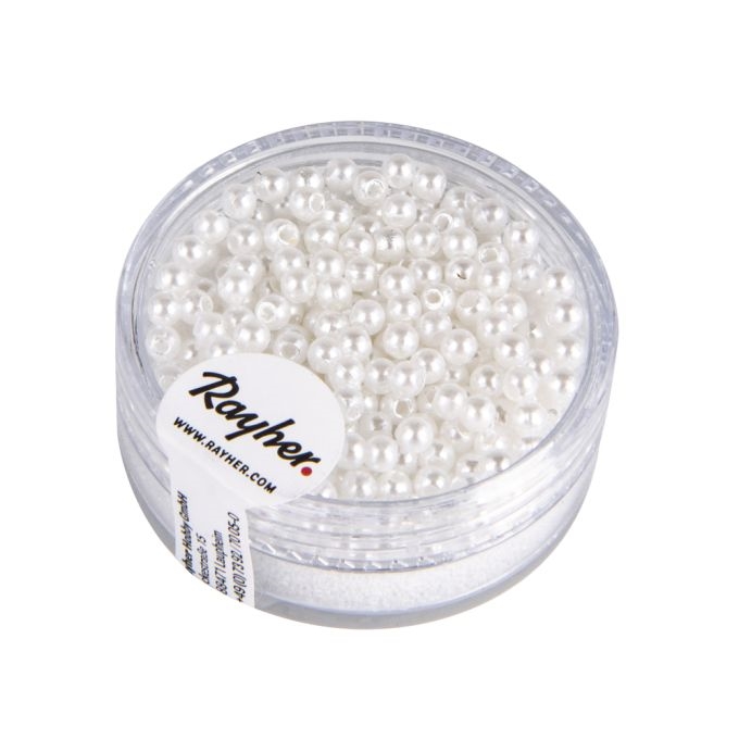 R1640100.jpg RAYHER WAXED BEADS D.3MM 300PCS WHITE - Image 1