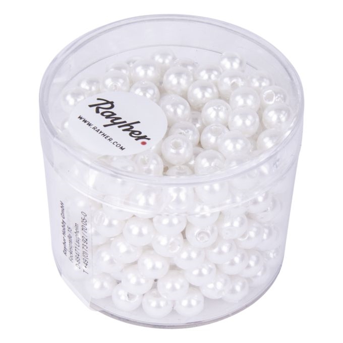 R1640300.jpg RAYHER WAXED BEADS D.5MM 300PCS WHITE - Image 1