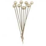 RAYHER PINS WITH BEAD 70MM 25PCS WHITE