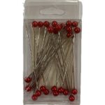 RAYHER PINS WITH BEAD 70MM 25PCS RED