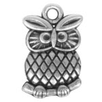 RAYHER METAL JEWELLERY PENDANT OWL 18MM OXIDIZED SILVER