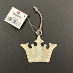 RAYHER METAL TAG CROWN 9CM IVORY/GOLD