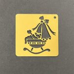 RAYHER EMBOSSING STENCIL 65X65MM BABY CRADLE