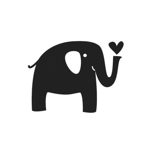 R28908000.jpg RAYHER MINI WOODEN RUBBER STAMP ELEPHANT 2CM - Image 1