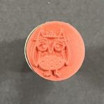 RAYHER MINI WOODEN RUBBER STAMP OWL 2CM