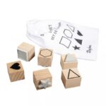 RAYHER WOODEN RUBBER STAMPS SET 6PCS BASIC SHAPES 2.2-3.7CM