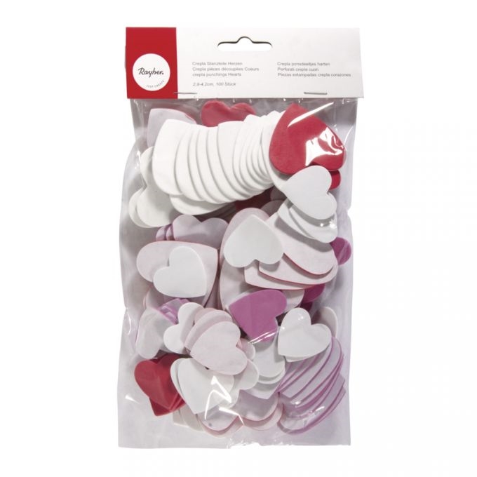 R30146999.jpg RAYHER SPONGE RUBBER SELF ADHESIVE 100PCS HEARTS 2.8-4.2CM - Image 1