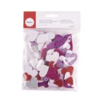 RAYHER SPONGE RUBBER SELF ADHESIVE 100PCS HEARTS GLITTER 2-3CM