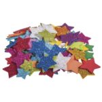 RAYHER SPONGE RUBBER SELF ADHESIVE 100PCS STARS GLITTER 2-3CM