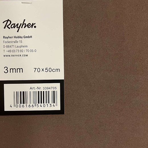 R3394705.jpg RAYHER SPONGE RUBBER SHEET 3MM 50X70CM DARK BROWN - Image 1