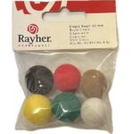 RAYHER SPONGE RUBBER CREPLA BALLS D.20MM 6PCS MIXED