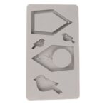 RAYHER SILICONE CASTING MOULD BIRDHOUSES+BIRDS [5SHAPES] 14.5X26X1.5CM
