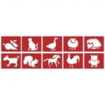 RAYHER PAPER STENCIL 7-11CM 10PCS ANIMALS