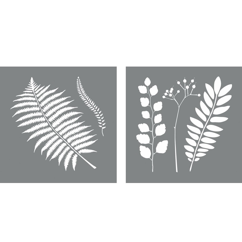 R38978000.jpg RAYHER STENCIL 20X20CM 2PCS BOTANIC - Image 1