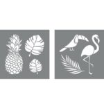 RAYHER STENCIL 20X20CM 2PCS TROPICAL