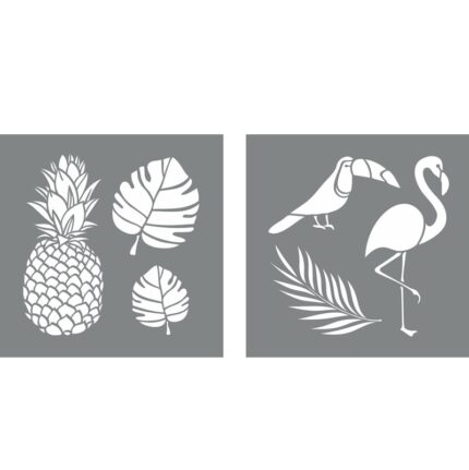RAYHER STENCIL 20X20CM 2PCS TROPICAL