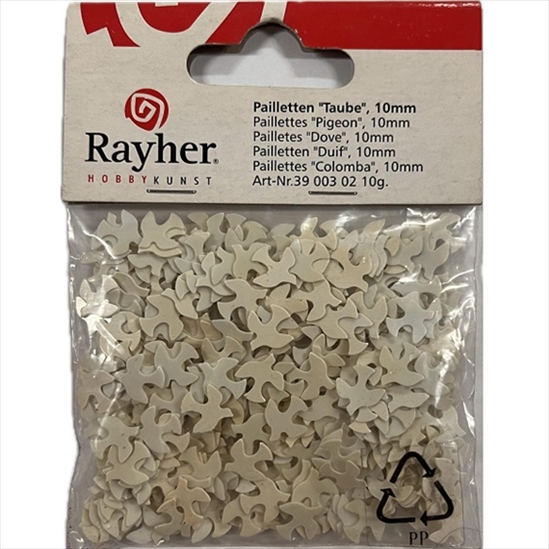 R3900302.jpg RAYHER SEQUINS PAILLETTES DOVE 10MM 10G - Image 1