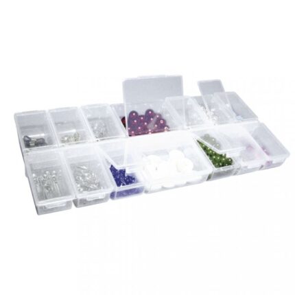RAYHER MULTI ASSORTMENT PLASTIC BOX [14CASES] 24X11X2.8CM [EMPTY]